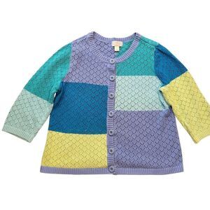 Vintage 1990s Christopher & Banks Sweater Women's 1X Colorblock Patchwork